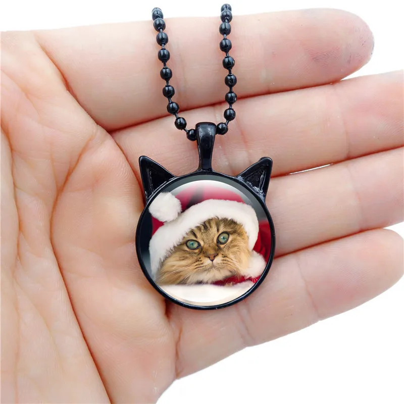 Рождественское ожерелье с подвеской в виде кота и прыжков Очаровательное