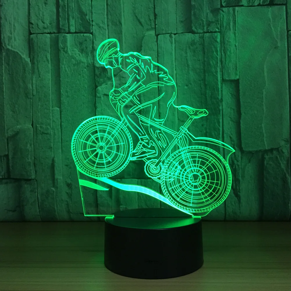 

Mountain Bike Ride 3D Table Lamp LED Colorful Nightlight Kids Birthday Gift USB Sleep Lighting Home Decoration Factory Dropship