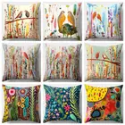 45x45 см Птица Картина маслом чехол для подушки из полиэстера с цветочным узором Подушка Чехол домашний декоративный чехол на подушки для дивана автомобиля