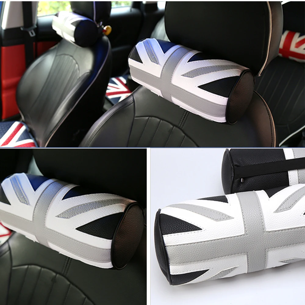 Подголовник автомобильного сиденья Кожаная подушка для головы и шеи Mini Copper One JCW S