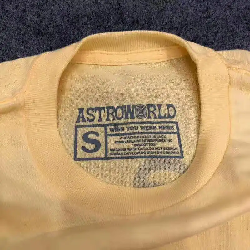 Лучшее качество принтом Трэвиса Скотта новый альбом Astroworld I Can Fly с вышитыми