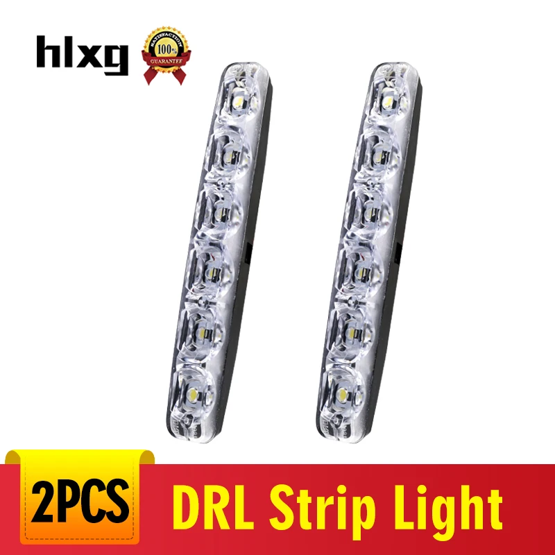 1 пара Универсальный 6 светодиодов автомобильный дневный ходовой светильник 6000 К