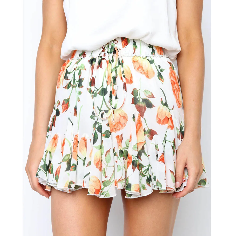 Женская Летняя короткая юбка с леопардовым принтом Повседневная пляжная модная мини со шнуровкой|Женские