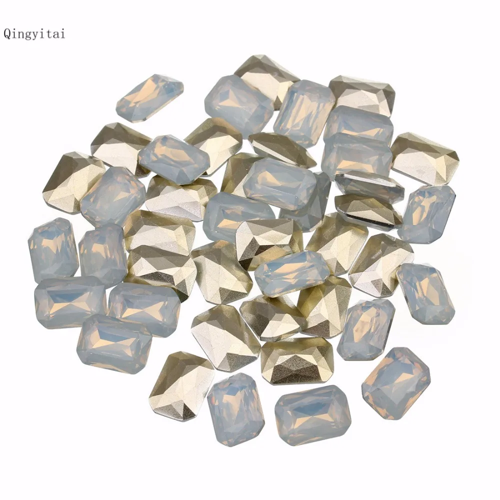 50PCS/Lot Long octagonal resin tip bottom patch Protein plated flat non-porous diy jewelry accessories LS207 | Украшения и
