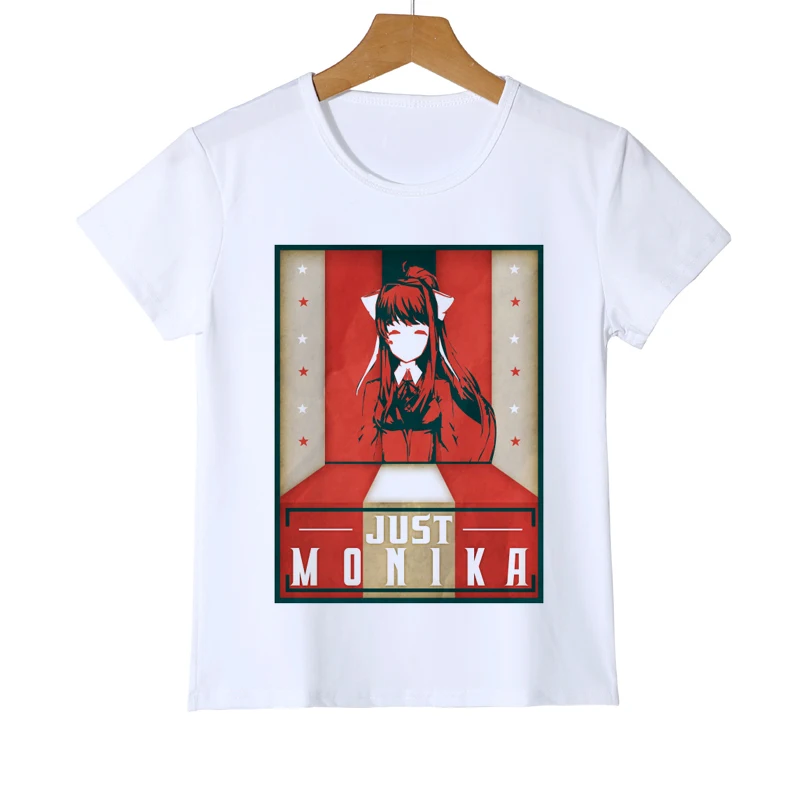 Летняя одежда для мальчиков и девочек детская футболка Just Monika Doki Literature Club