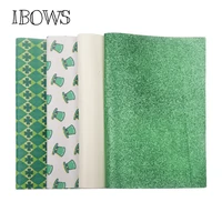 22cm30cm synthetic st patricks day printed clover hat leather sheet for party diy hairbows patchwork sewing materials fabric