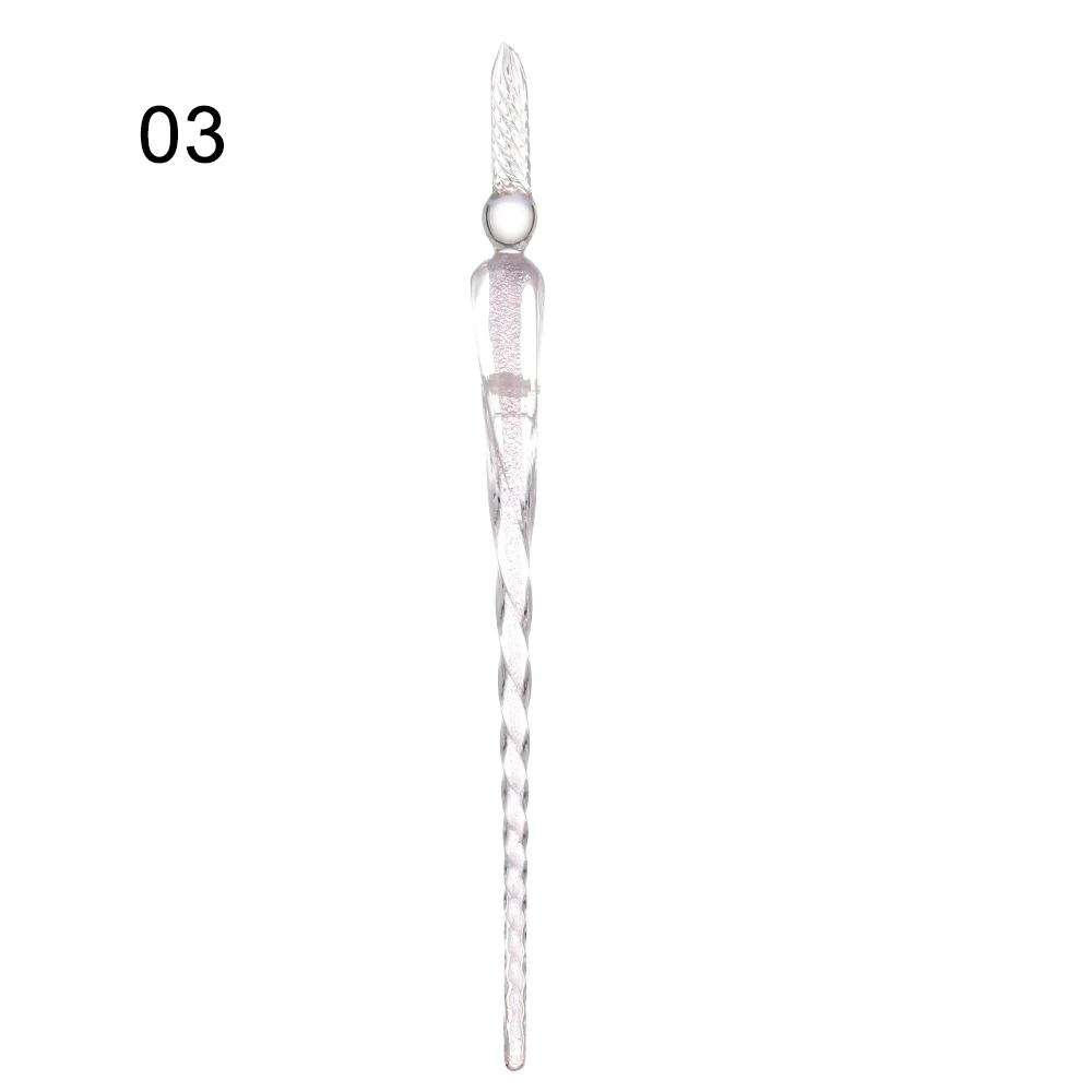3 1 шт. ручная работа стеклянная ручка с 3D цветком внутри хрустальный держатель погружающийся каллиграфическая ручка наполнение чернильный фонтан ручки - Цвет: 3