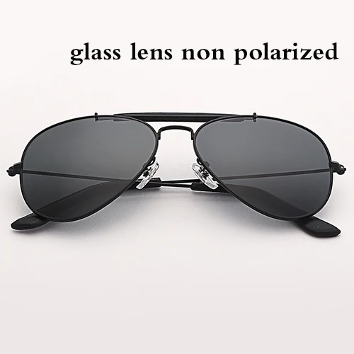 black glass 3422 солнцезащитные очки поляризационные 58 мм градиентные стеклянные линзы для мужчин и женщин зеркальные очки пилота sol gafas UV400 outdoorsman craft - Цвет линз: black glass
