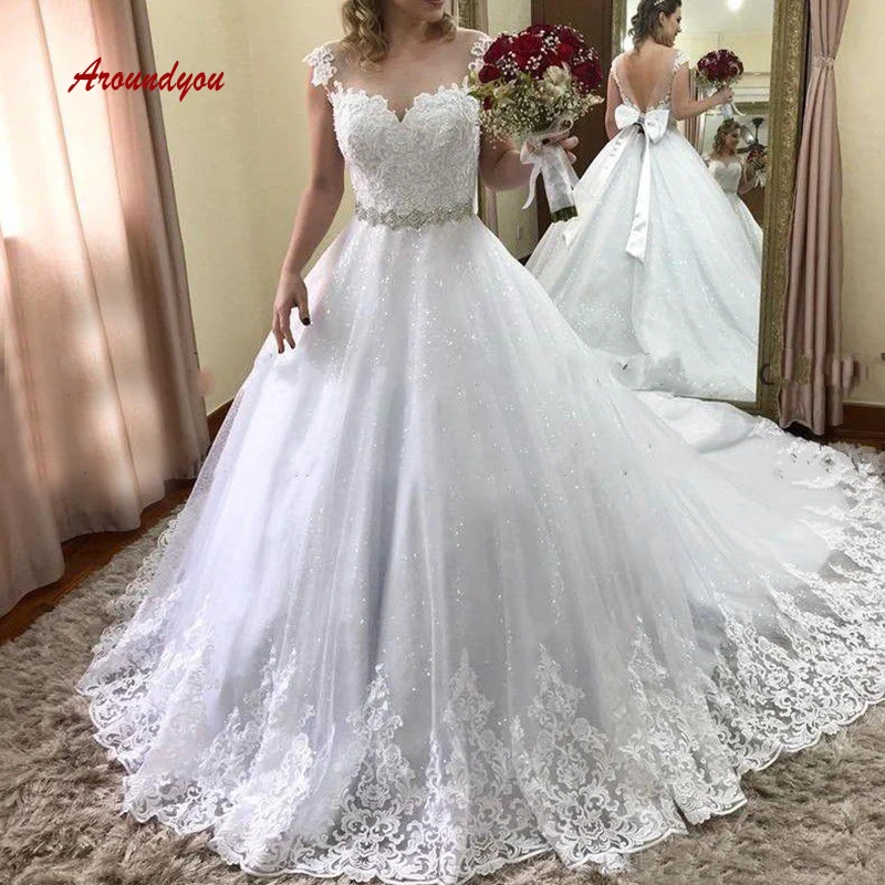 Пикантные кружевные свадебные платья плюс Размеры линия Турции Weding прополка