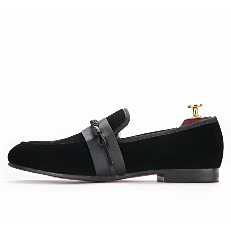 Мужские бархатные лоферы слиперы с машинкой Свадебная и Банкетная обувь мужская