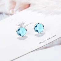new arrival 925 sterling silver mermaid bubble tears stud earrings for women fashion light blue crystal earring boucle doreille