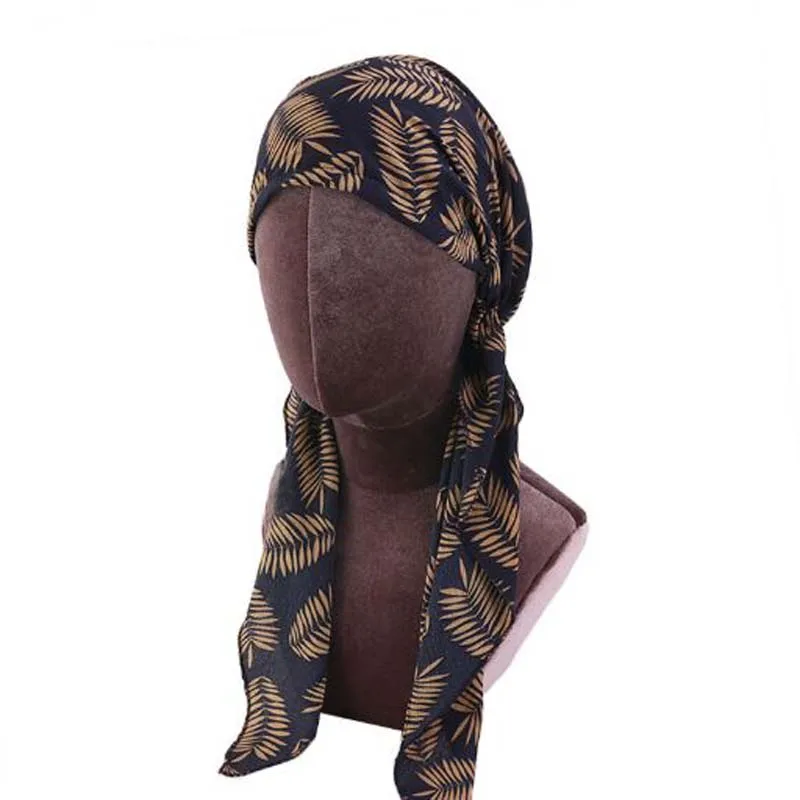 Париж косы ослабленные Skullies Beanies весна осень бренд полиэстер тюрбан шапки для женщин ленты шапки для химиотерапии - Цвет: leaves