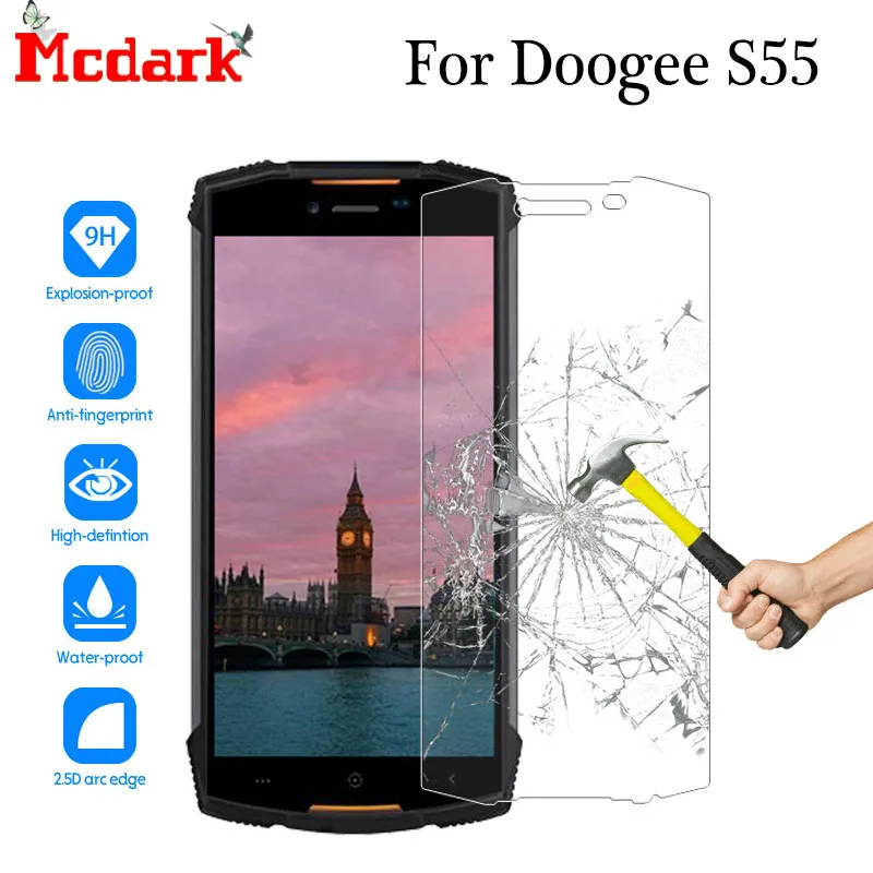 Mcdark 2.5D с уровнем твердости 9H закаленное Стекло Для Doogee S55 Lite Экран протектор 5