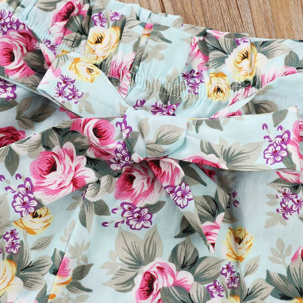 Newborn Fashion Infant Baby Girl Romper Ruffles Flower Tops Floral Shorts 2Pcs Set Outfit Clothes 0-24M |