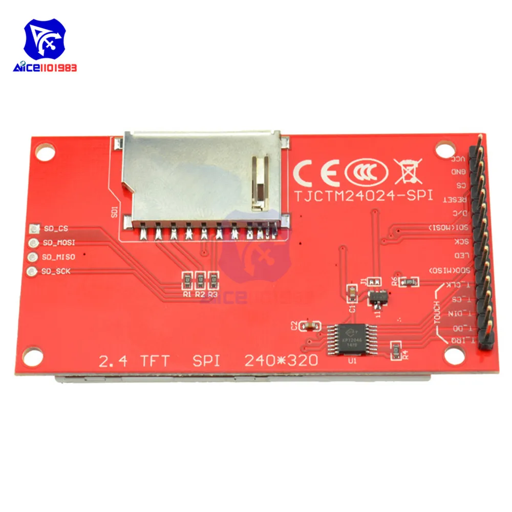 Модуль последовательного порта ЖК дисплея 2 4 дюйма 240x320 SPI TFT 5 В/3 3 В PCB адаптер ILI9341