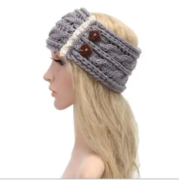 Новинка 2016 ручная работа одноцветная повязка на голову с пуговицами женская