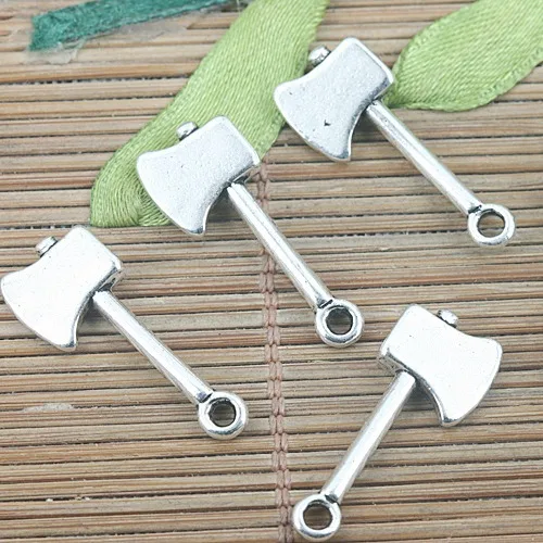 

36pcs tibetan silver color 2sided axe design charms H3103