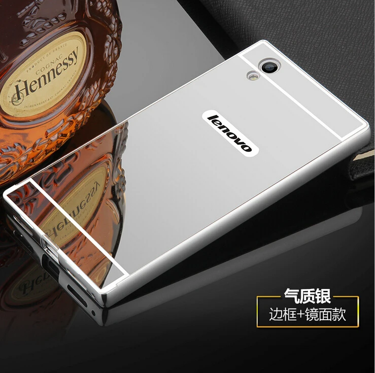 Для Fundas Lenovo P70 чехол Зеркальный Алюминиевый металлический бампер PC пластиковая