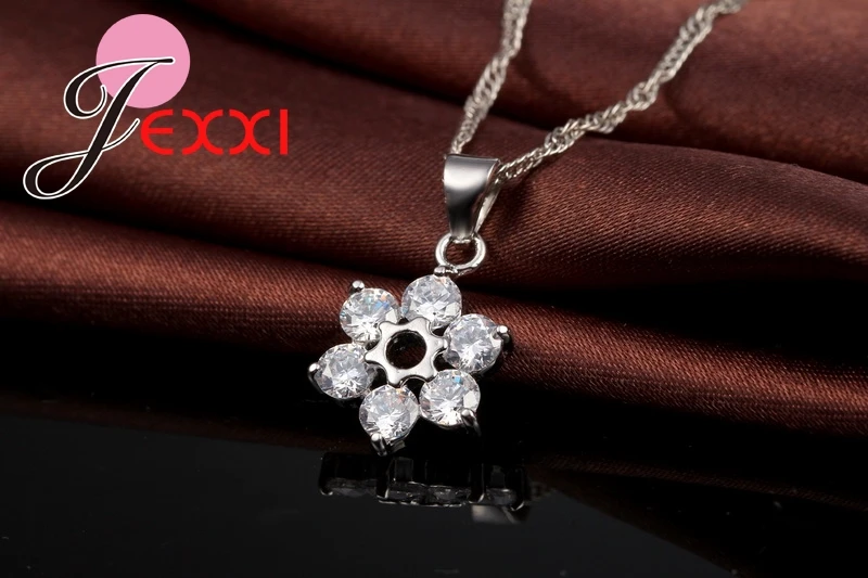925 Sterling Silver Wonderful Design Modern Jewelry Pendant Necklace &amp Earrings Banquet Decoration Sets | Украшения и