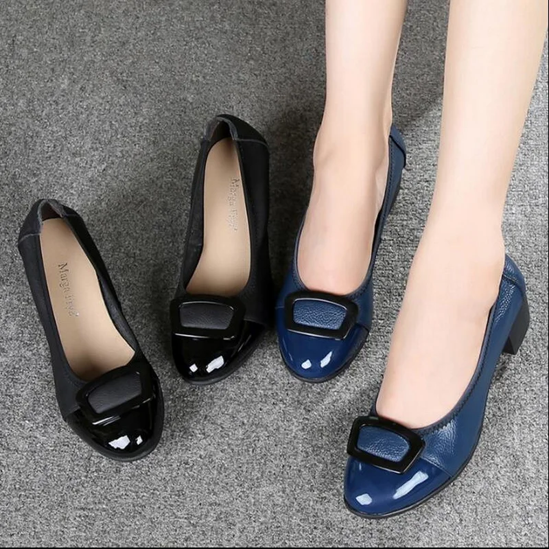 Осенняя женская обувь удобная повседневная рабочая женские лоферы на плоской