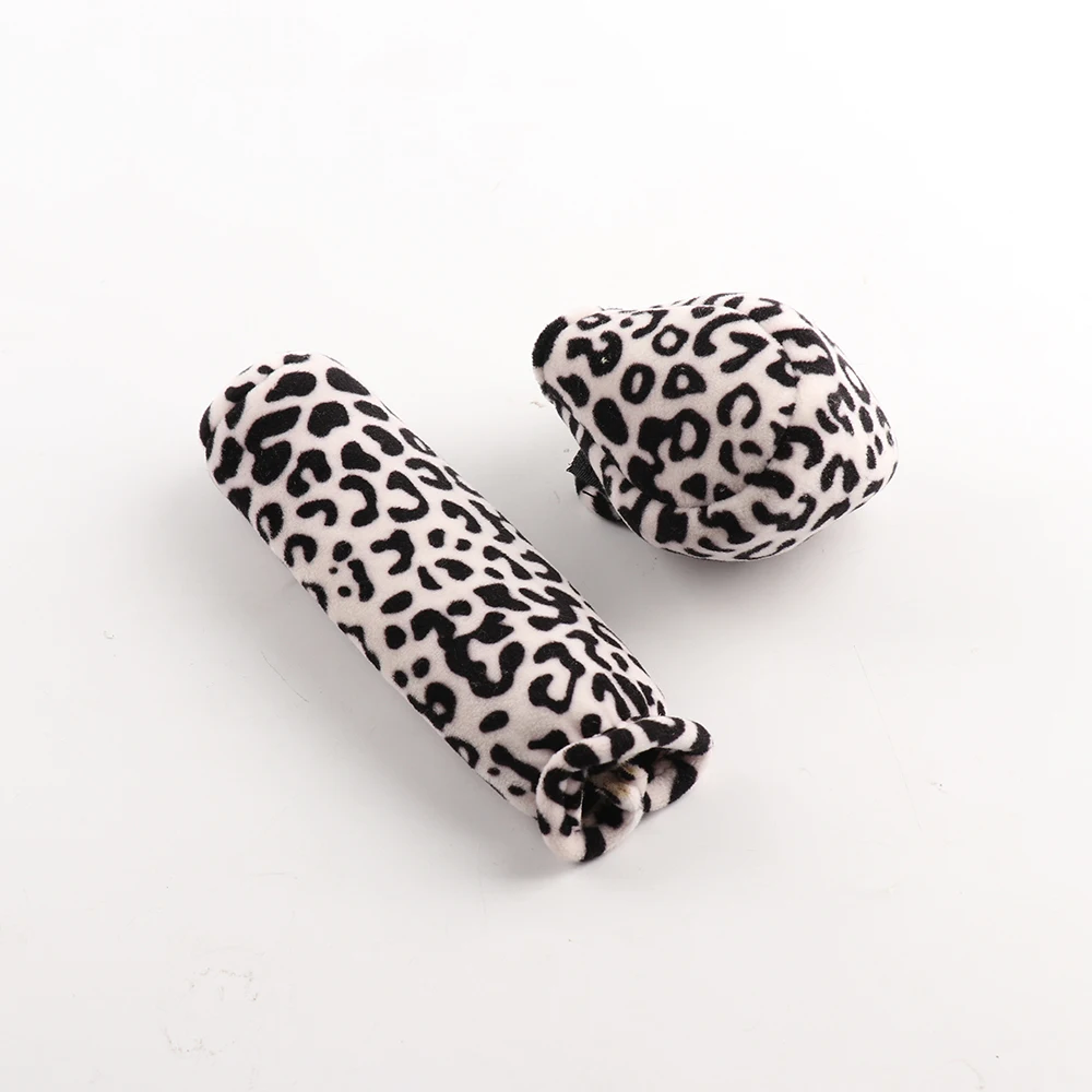 

Leopard PU handbrake cover gear cover Anti-Slip Automotive Cars Accessories For Girls Auto Universal Decoration