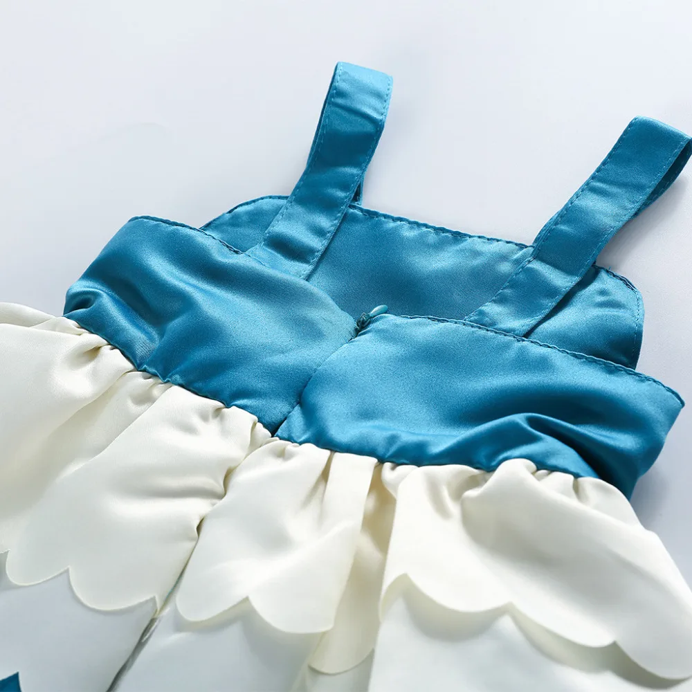 Летнее платье для девочек платья принцессы без рукавов с мультяшным лебедем