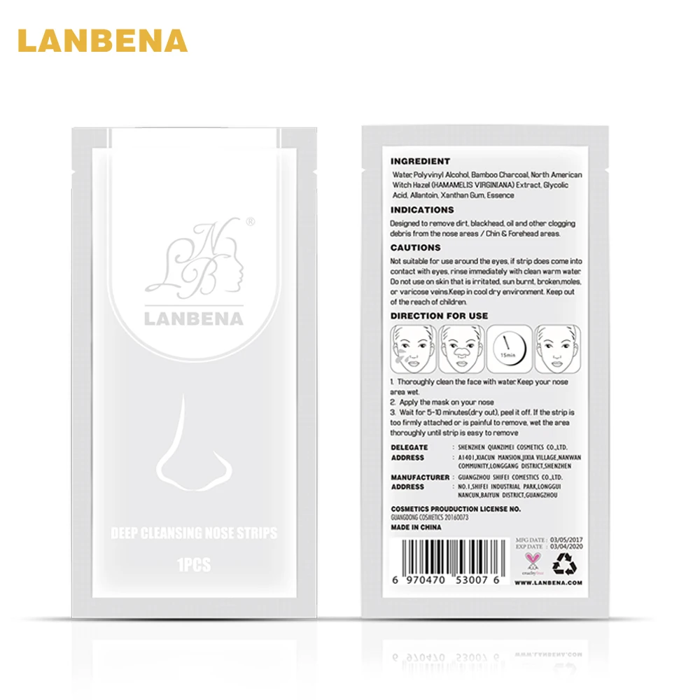 

LANBENA Blackhead Remover Nose Mask Black Mask Charcoal Peel Off Mask Face Mask Acne Treatment Oil Control Skin Care 1PCS