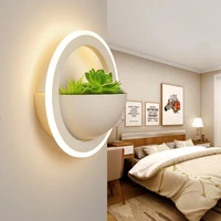 white modern led wall lights for bedside bedroomdinning roomrestroom decoration with plant led wall lamp home decoration