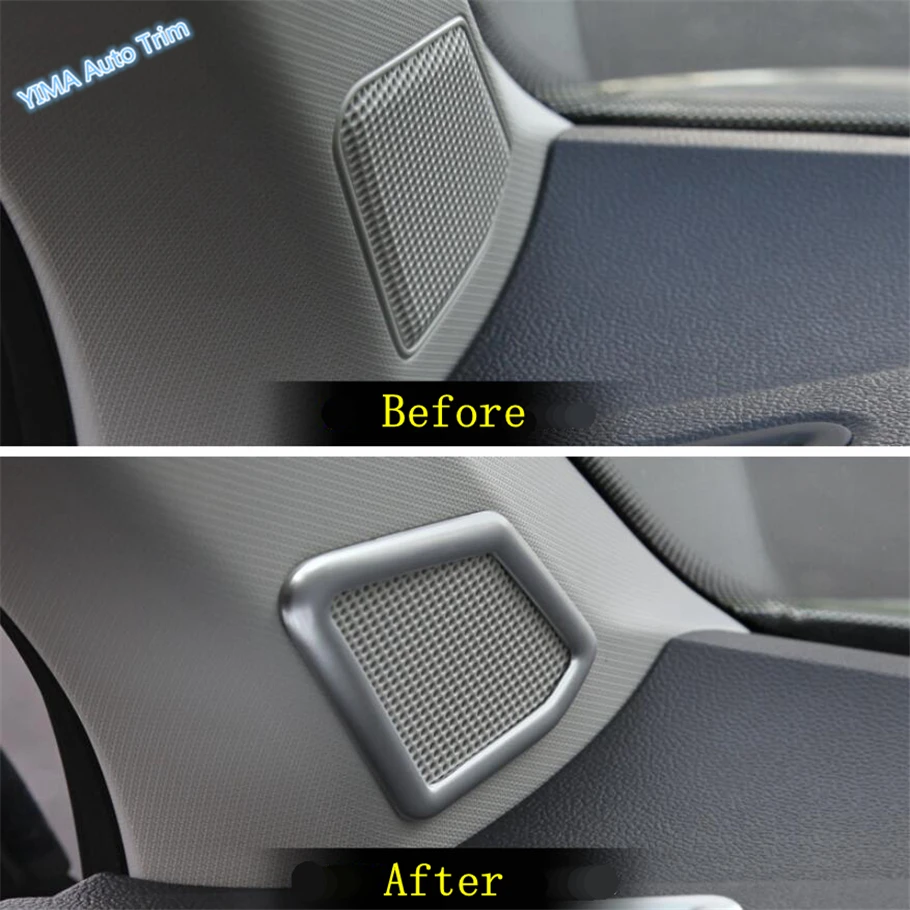Lapetus Auto Styling Pillar A Stereo Speaker Audio Cover Trim Fit For Volkswagen T-Roc T Roc / Matte Carbon Fiber ABS