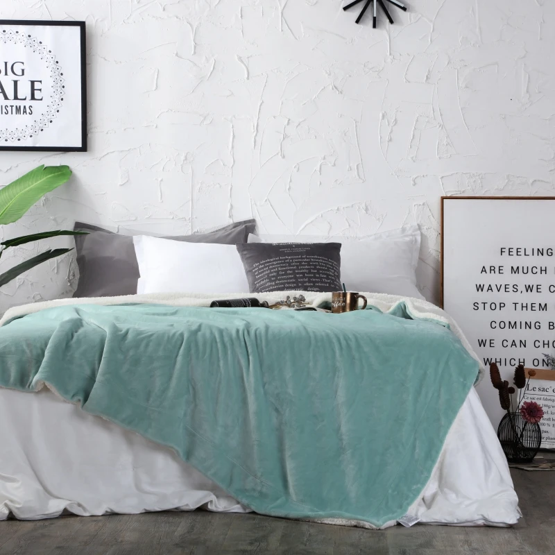 Матча Двухслойное одеяло толстое мягкое на диван кровать самолет путешествия