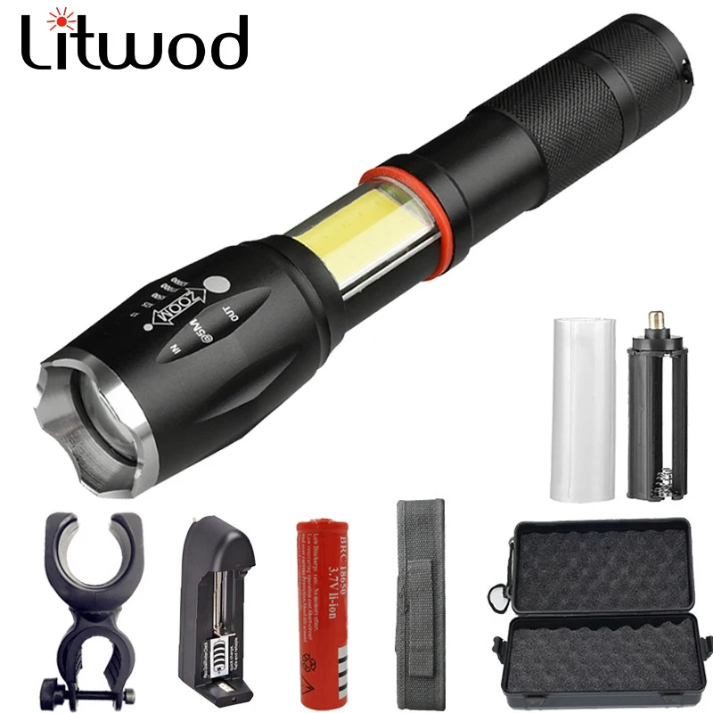 Litwod Z201005A светодиодный светильник вспышка 8000LM XML L2 мощный фонарь скрытый COB