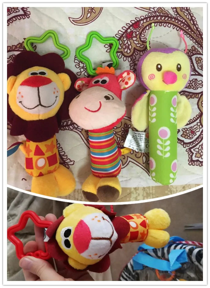 Детские плюшевые погремушки с мультяшными животными на коляску Kawaii 6 Tpye в подарок