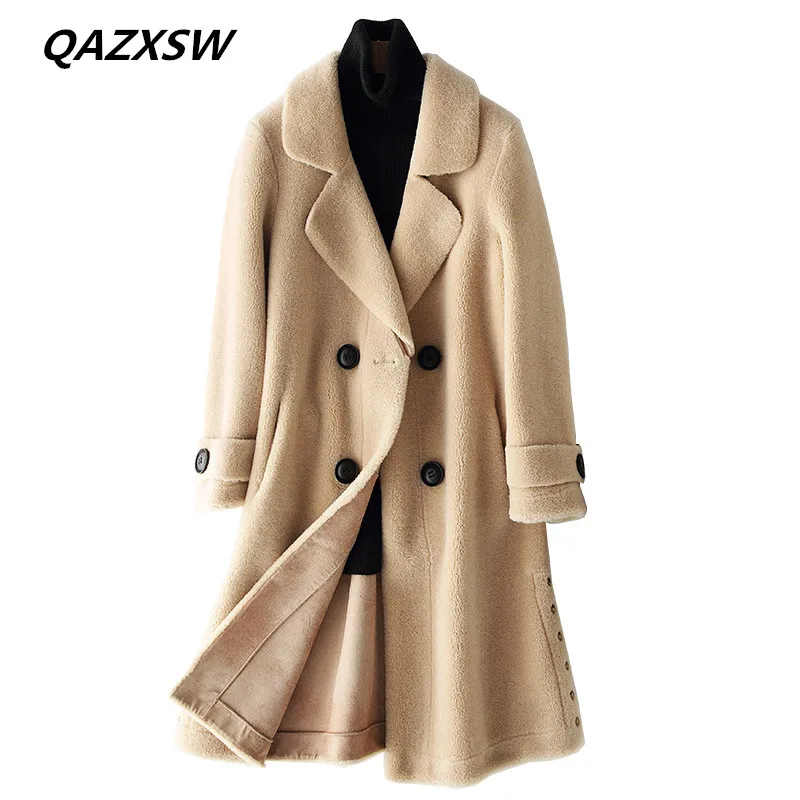 2018 Новый Для женщин зимние кожаные пальто небольшой зерна бархат Длинная Куртка