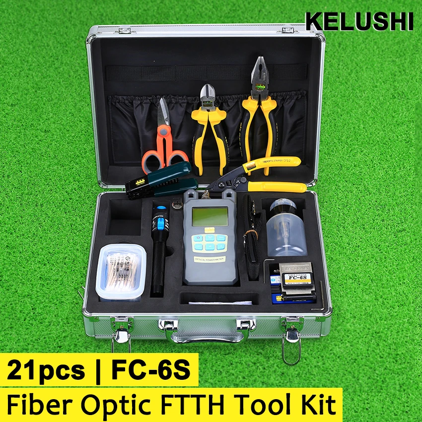 Набор инструментов для оптического волокна FTTH 21 шт. в одном FC-6S Кливер с