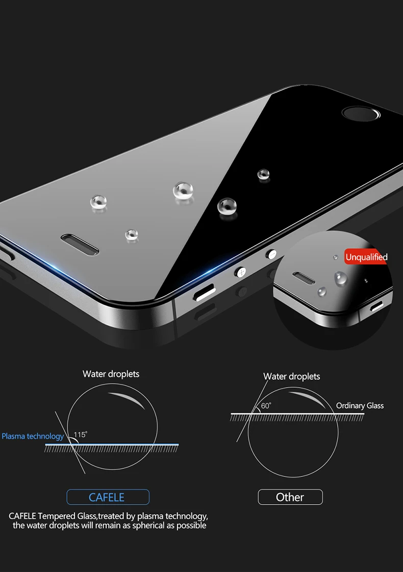 Cafele HD закаленное Стекло для iPhone 5 5S Экран протектор против царапин защитить телефон Флим Для iPhone 5S Стекло Экран протектор