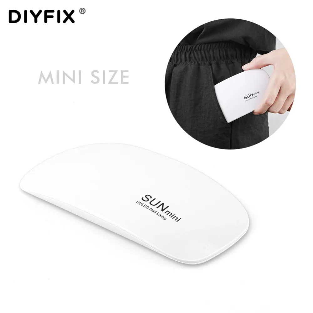 DIYFIX 6 Вт Светодиодная УФ лампа для ногтей портативный гель зеленая сушилка масла