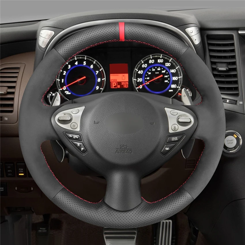 MEWANT черный кожаный чехол на руль для Infiniti FX FX35 FX37 FX50 QX70 Nissan Juke Maxima 370Z Sentra SV|Чехлы