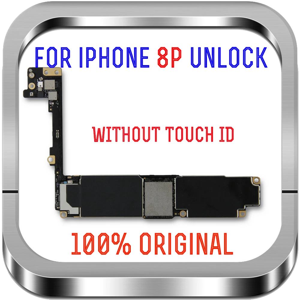 Оригинальная разблокированная для iphone 8 Plus материнская плата без/с сенсорным ID для iphone 8 P Материнские платы с IOS функцией отпечатков пальцев