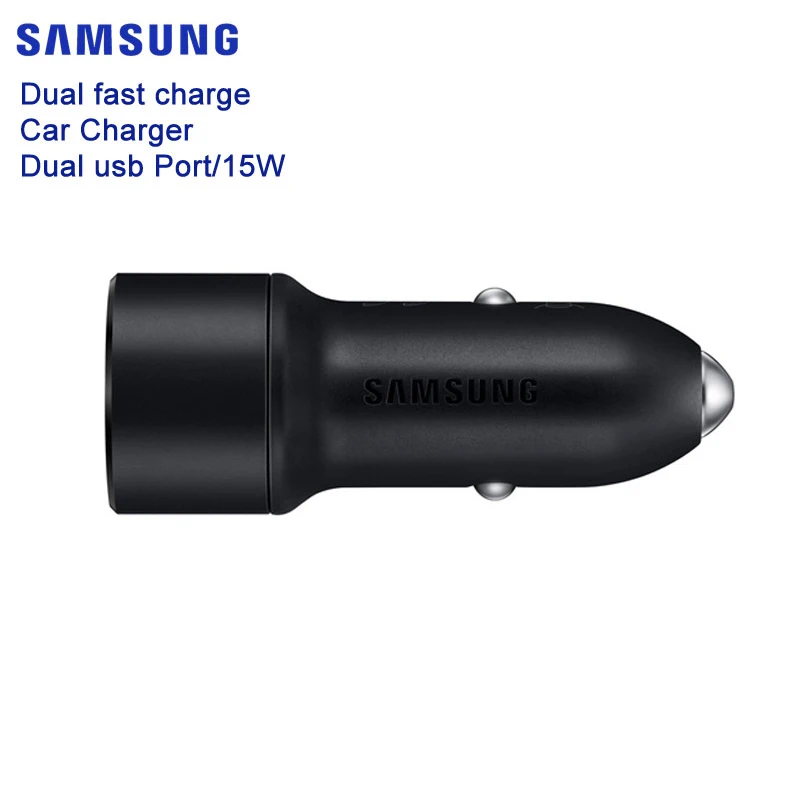 Оригинальное автомобильное зарядное устройство Samsung с двумя usb портами/15 Вт для