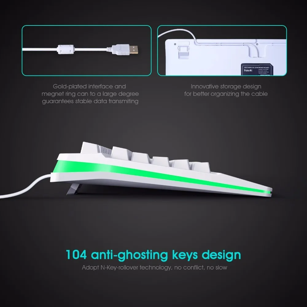 РК Белый rgb подсветкой механическая клавиатура Longhua MX коричневый синий