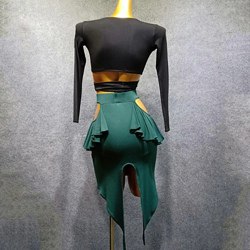 2020 сексуальные туфли для латинских танцев топы/юбка Для женщин костюм