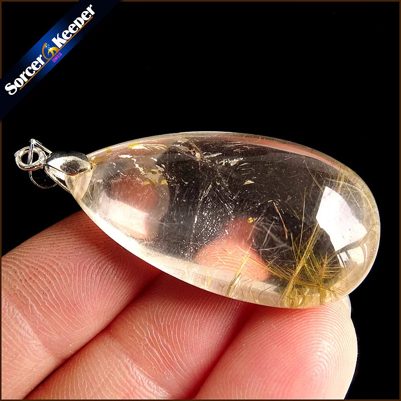 

Натуральные камни рутилированный кварц кулон волосы кристалл бесплатно ожерелье минеральный образец сада кристалл кварца Ювелирные издел...