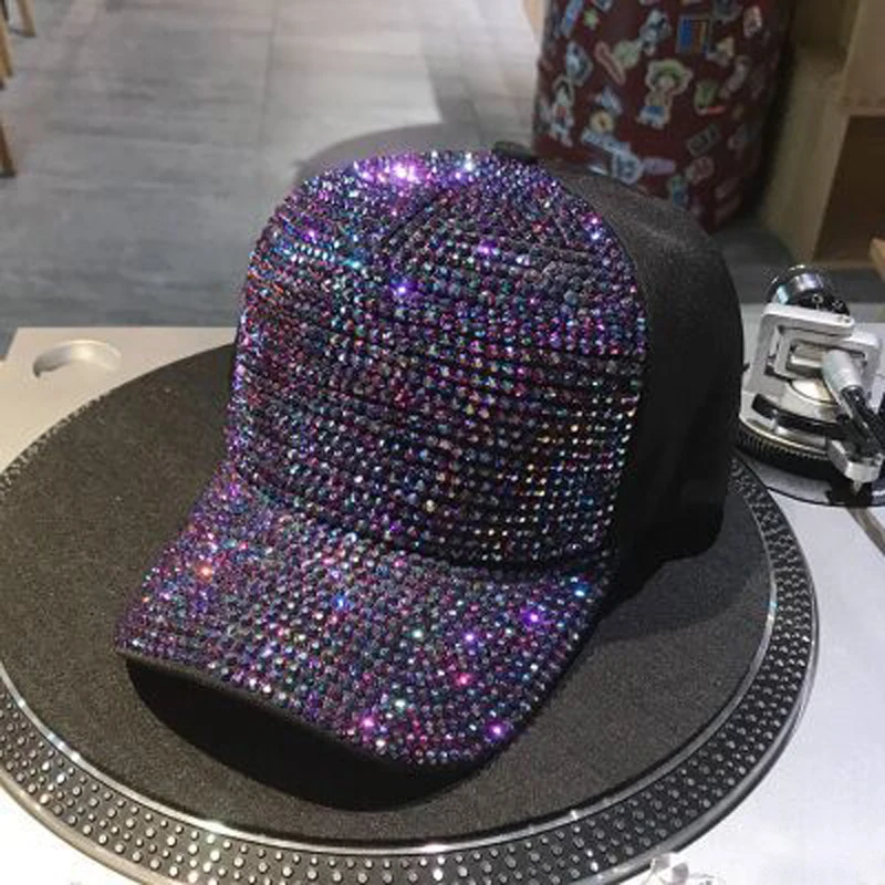 

Fashion Visor Baseball Cap Women Luxury Rhinestone Hats Female Baseball Cap Bling Diamond Unisex UV Protection Hat 2021 New