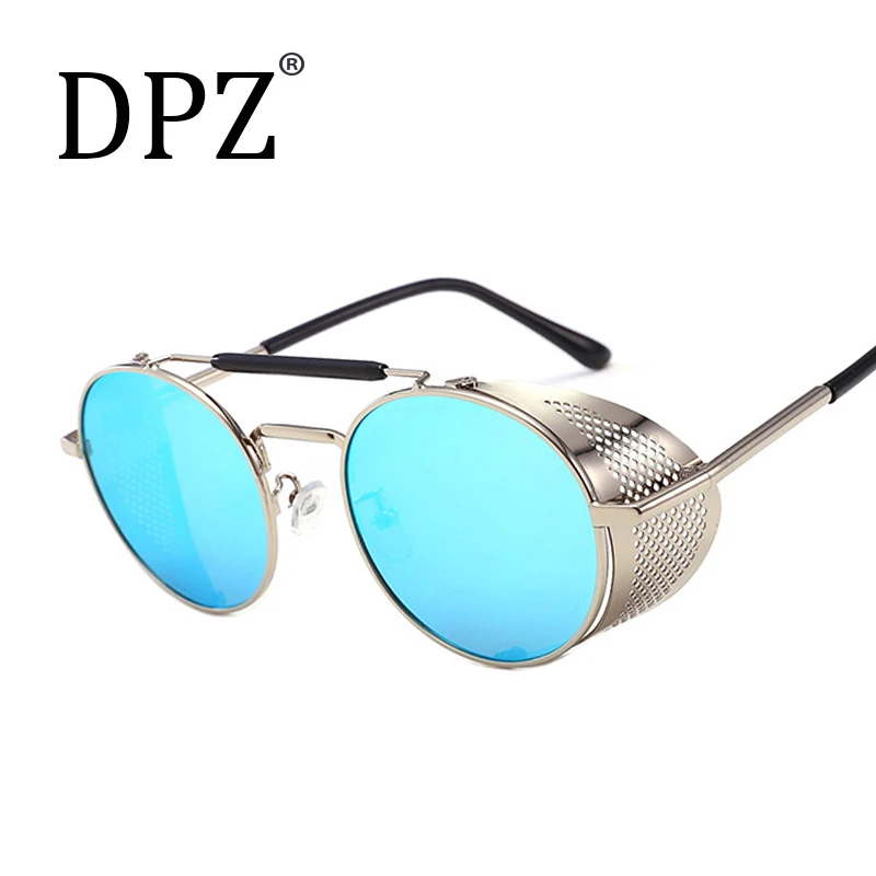 Солнцезащитные очки DPZ в винтажном стиле ретро круглые металлические брендовые
