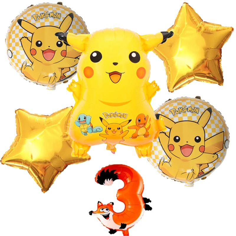 6 шт./компл. Pokemon GO Happy День рождения Декор Фольга воздушные шары надувные Покемон