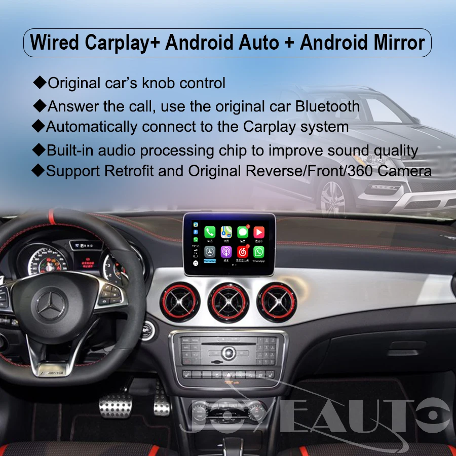 Joyeauto Wifi беспроводной Carplay Car Play Android авто зеркало модифицированное для Mercedes GLA GLC GLE GLS NTG 5,1 5,2 5,5 камера заднего вида