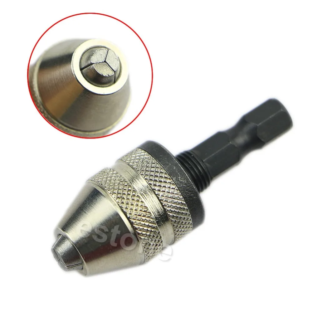 1/4 Keyless Drill Bit Chuck Hex Shank Adapter Converter 0.3mm-3mm Quick Change | Инструменты