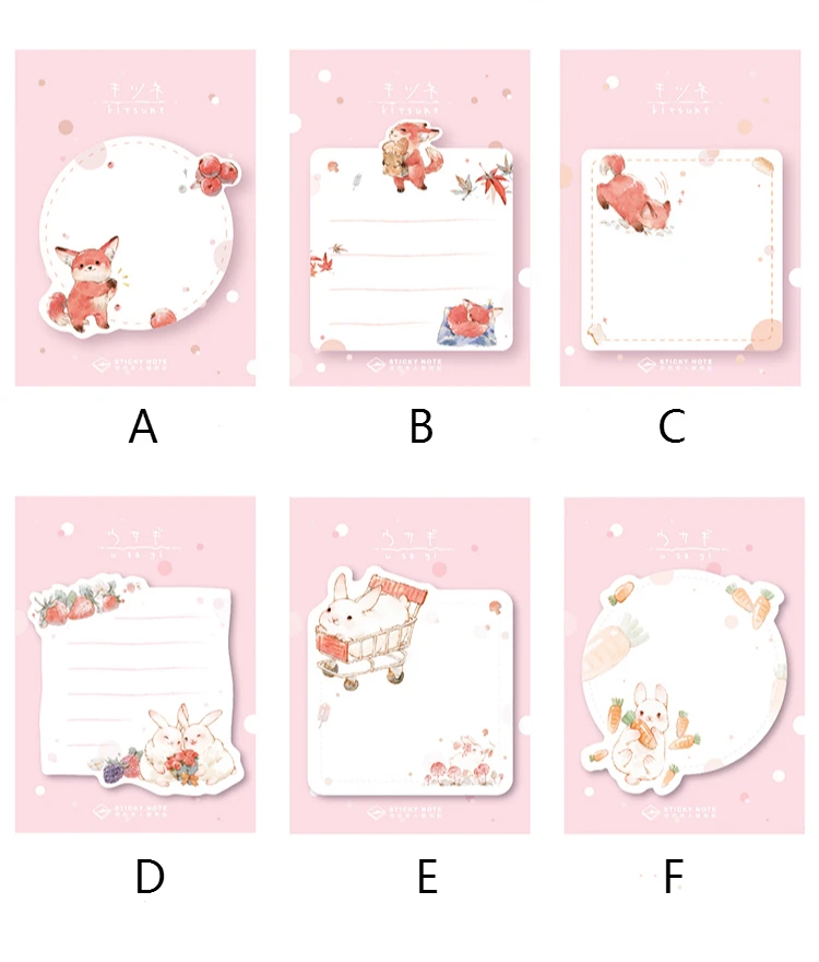Mr paper, 30 шт./лот, 6 видов конструкций, Kawaii, Мультяшные животные, кролик, лиса, блокнот для заметок, блокнот, дневник, самоклеющиеся заметки, блокнот s