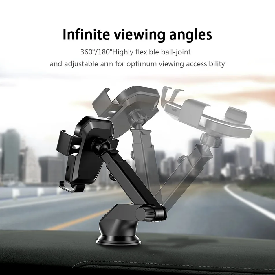 car mount qi wireless charger for iphone 13 12 11 xr x 8 quick charge 10w fast charging phone holder stand for samsung s20 s10 free global shipping