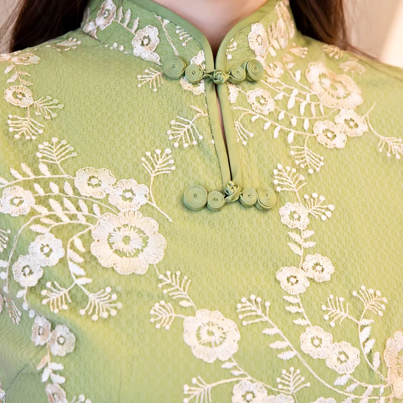 Модное женское традиционное китайское платье Qipao длинное вечернее с коротким